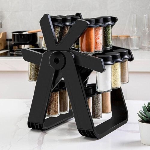 Kitchen 18pcs Jar Rotating Spice Rack.